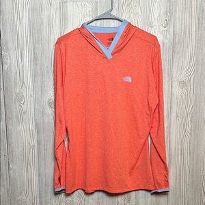 The North Face Flash Dry running hoodie Sweatshirt Womens Orange Xl